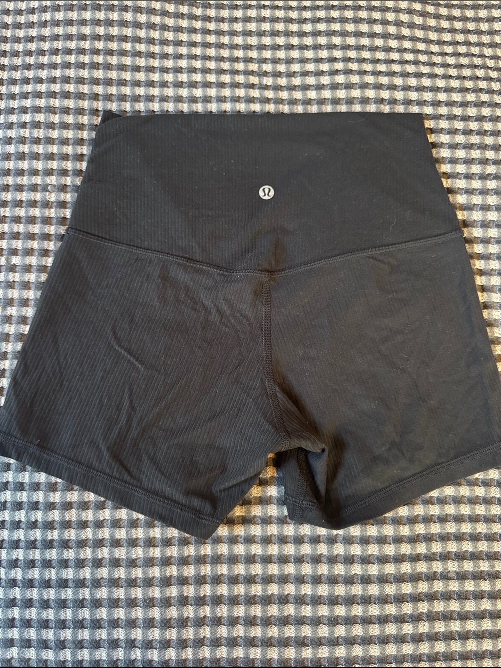 lululemon athletica Black Ribbed High-Rise Bike Shorts